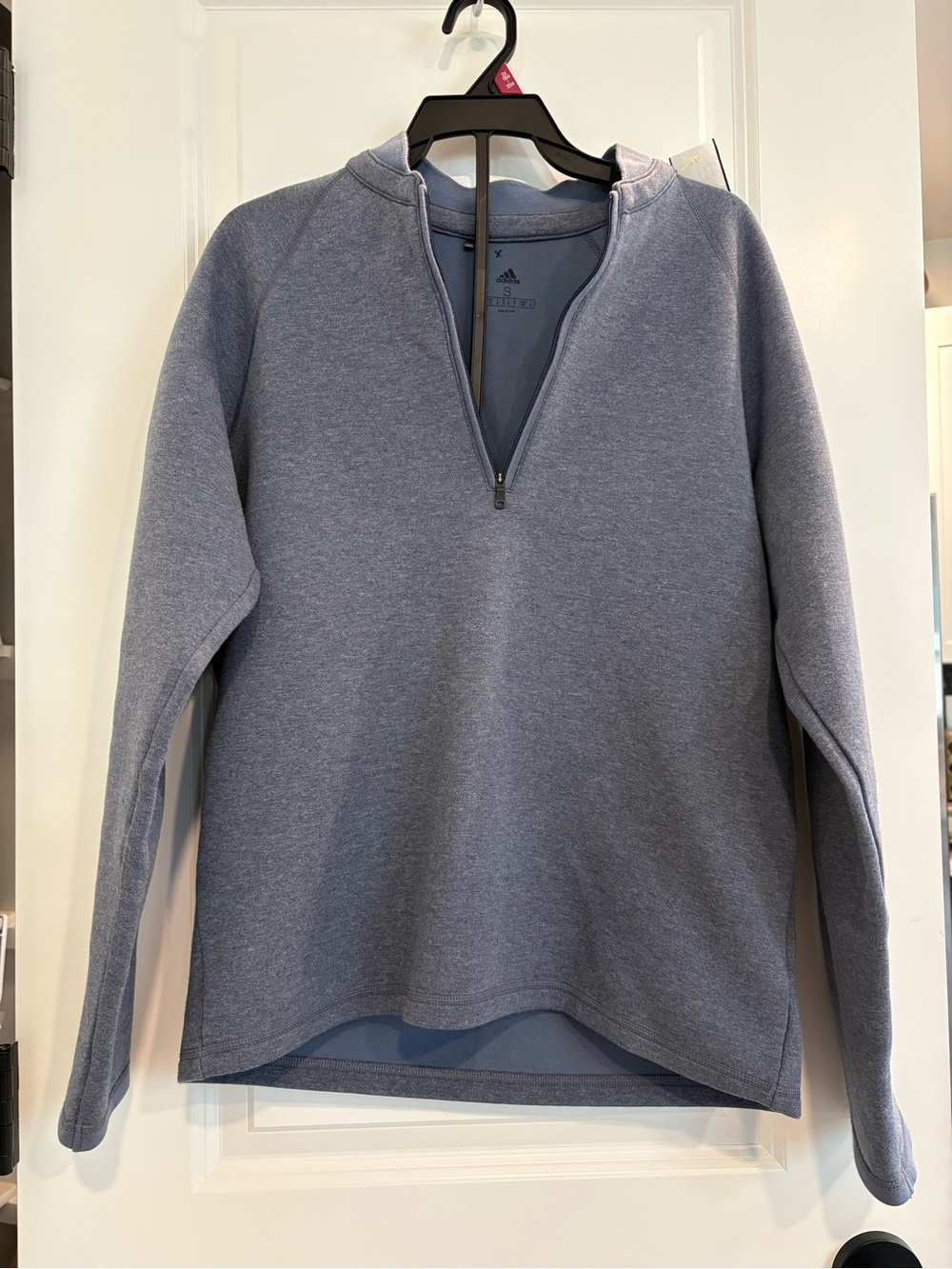 adidas Men’s Heather Blue Half-Zip Pullover Sweater